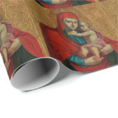 Papier Cadeau Vierge Marie et Jésus enfant par Jan Rombauer (Coin rond)