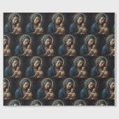 Papier Cadeau Vierge Marie et Jésus Noël (Plat)