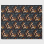 Papier Cadeau Vierge Marie & Jésus Christ Nativité (Plat)