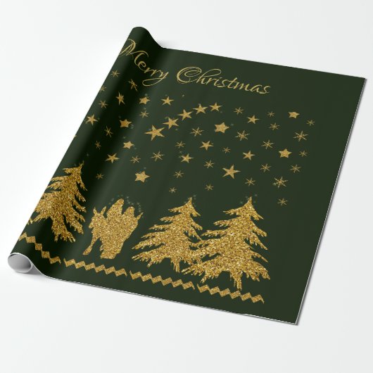 Papier Cadeau Vierge religieuse de Noël Marie, Saint Joseph, Jés (Déroulé)