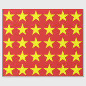 Papier Cadeau Viet Nam Drapeau Jaune Étoile Papier à envelopper (Plat)