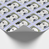 Papier Cadeau Vieux anglais Sheepdog Puppy Peinture - Chien Art (Coin)