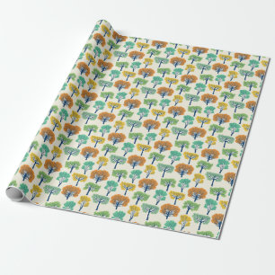 Papier Cadeau Vieux Arbres Nature Motif Sans Couture