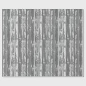 Papier Cadeau Vieux Bois Noir Et Blanc (Plat)