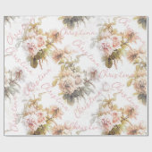 Papier Cadeau Vieux bouquet rose rose motif (Plat)