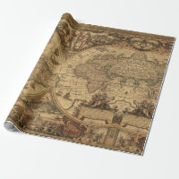 Vieux cadeau de voyageur de carte du monde de