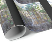 Papier Cadeau Vieux cimetière de fer forgé Papier à envelopper (Coin rond)