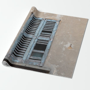 Papier Cadeau Vieux fenêtre en bois ruiné de vieille maison anti