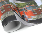 Papier Cadeau Vieux Firetruck (Coin rond)
