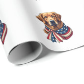 Papier Cadeau Vieux Gloire Chemise Vintage Golden Retriever 2 (Coin rond)
