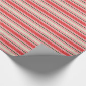 Papier Cadeau Vieux mode rétro Noël Motif rayé rose (Coin)