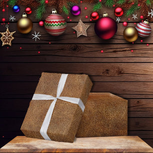 Papier Cadeau Vieux Monde Faux Leather