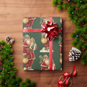 Papier Cadeau Vieux Monde Père Noël Vintage Noël Vintage Envelop