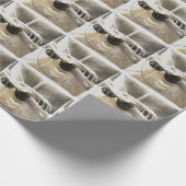 Papier Cadeau Vieux monochrome de propulseur d'avion (Coin)