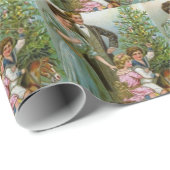 Papier Cadeau Vieux Noël de mode (Coin rond)