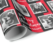 Papier Cadeau Vieux Noël noir et blanc Photos (Coin rond)