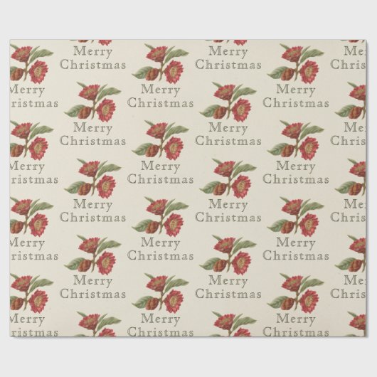 Papier Cadeau Vieux Noël Rouge & Vert (Plat)