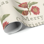 Papier Cadeau Vieux Noël Rouge & Vert (Coin rond)