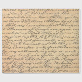 Papier Cadeau Vieux script Vintage (Plat)