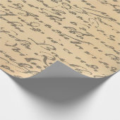 Papier Cadeau Vieux script Vintage (Coin)