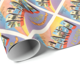 Papier Cadeau Vieux souvenir de Vintage voyage d'Orlando la