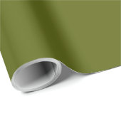 Papier Cadeau Vigne de raisin de couleur solide vert foncé (Coin rond)
