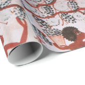 PAPIER CADEAU VIGNE ÉGYPTIENNE ANTIQUE RÉCOLTE DE RAISIN DE VIN (Coin rond)