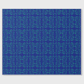 Papier Cadeau Vignes abstraites vertes motif bleu (Plat)