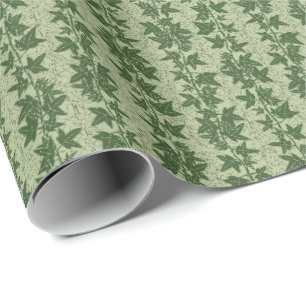 Papier Cadeau Vignes d'Hérida - vert botanique D_L motif.