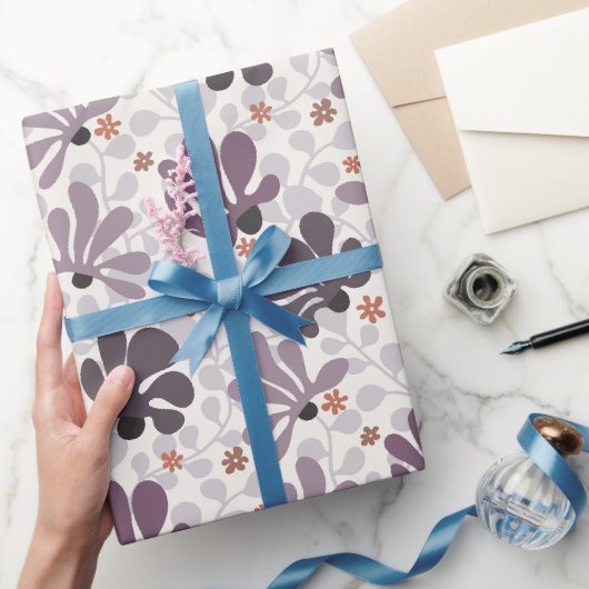 Papier Cadeau Vignes et fleurs rétro classiques (Cadeaux)