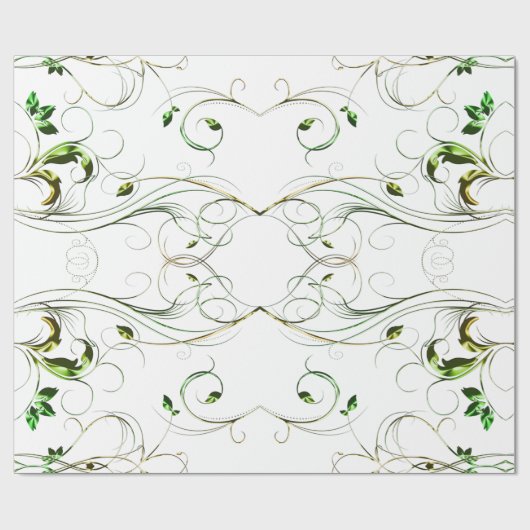 Papier Cadeau Vignes vert jaune (Plat)