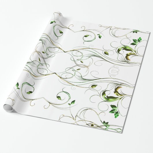 Papier Cadeau Vignes vert jaune (Déroulé)