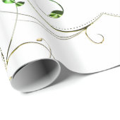 Papier Cadeau Vignes vert jaune (Coin rond)