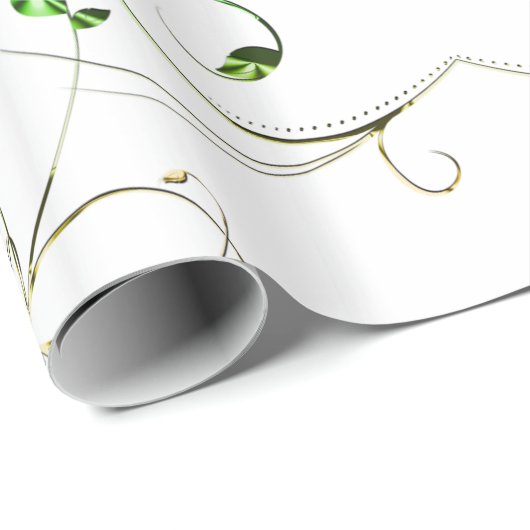 Papier Cadeau Vignes vert jaune (Coin rond)