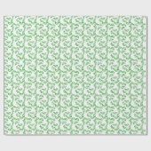 Papier Cadeau Vignes vertes sur fond blanc (Plat)
