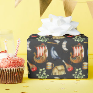 Papier Cadeau Viking Birthday Boys 1–7 Motif galion