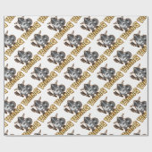 Papier Cadeau Viking fâché avec la hache et le bouclier (Plat)