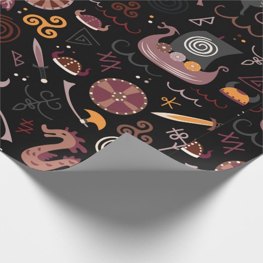 Papier Cadeau Viking motif design graphique transparent (Coin)