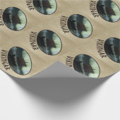 Papier Cadeau Viking Navire Et Lumières Du Nord (Coin)