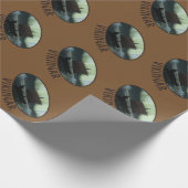 Papier Cadeau Viking Navire Et Lumières Du Nord (Coin)