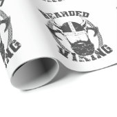 Papier Cadeau Vikings avec Bearded Viking (Coin rond)