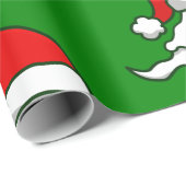 Papier Cadeau vilain fantôme de noël éffrayant vert déplaisant (Coin rond)