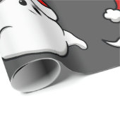 Papier Cadeau vilain fantôme de Noël santa claus éffrayant dépla (Coin rond)