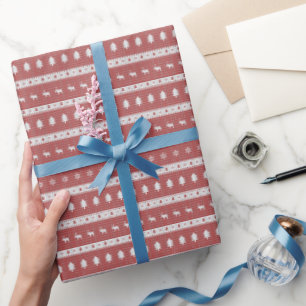 Papier Cadeau Vilain Noël Chic Rouge