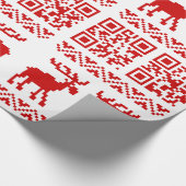 Papier Cadeau Vilain Sweater QR Code Bonne année! (Coin)