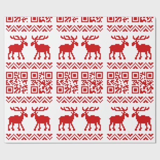 Papier Cadeau Vilain Sweater QR Code Bonne année! (Plat)