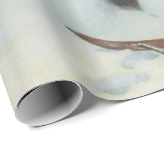 Papier Cadeau Village brûlé en hiver (par Albert Edelfeue) (Coin rond)