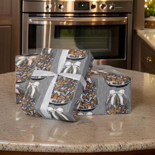 Papier Cadeau Village Christmas Snow Globe