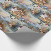 Papier Cadeau Village de neige sur Noël (Coin)