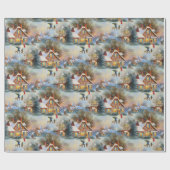 Papier Cadeau Village de neige sur Noël (Plat)